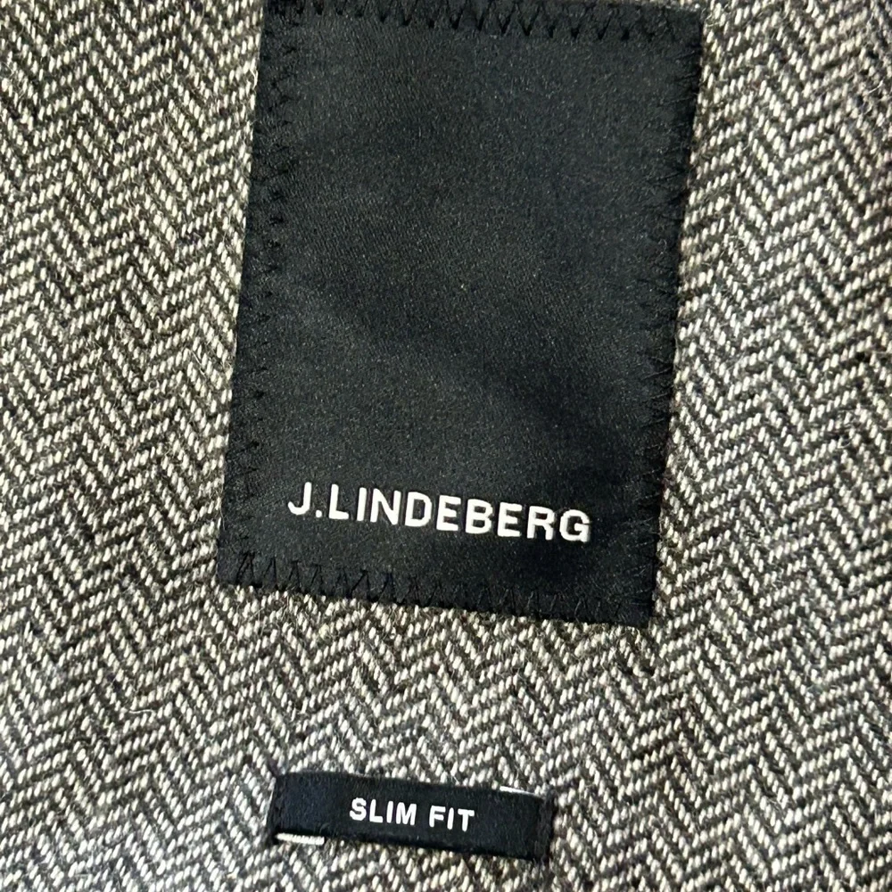 J Lindeberg Mens Hopper Soft Patch Slim Fit Tweed Blazer Jacket Black Size 48R